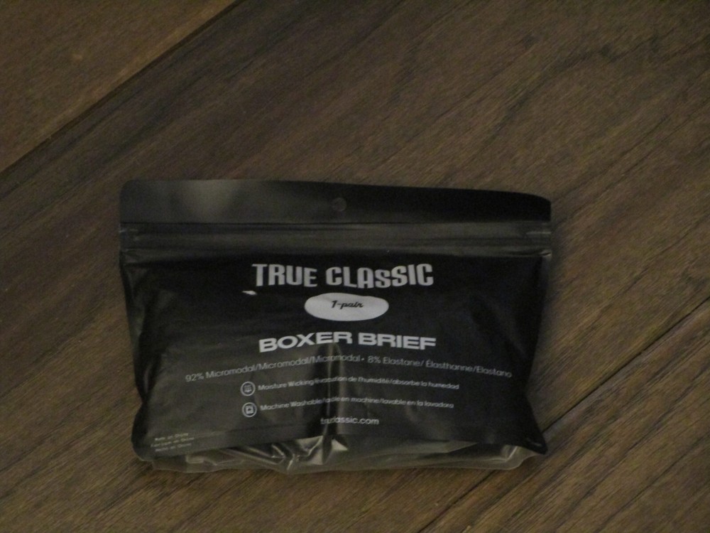 TRUE CLASSIC BLACK BOXER BRIEFS SIZE LARGE  NEW