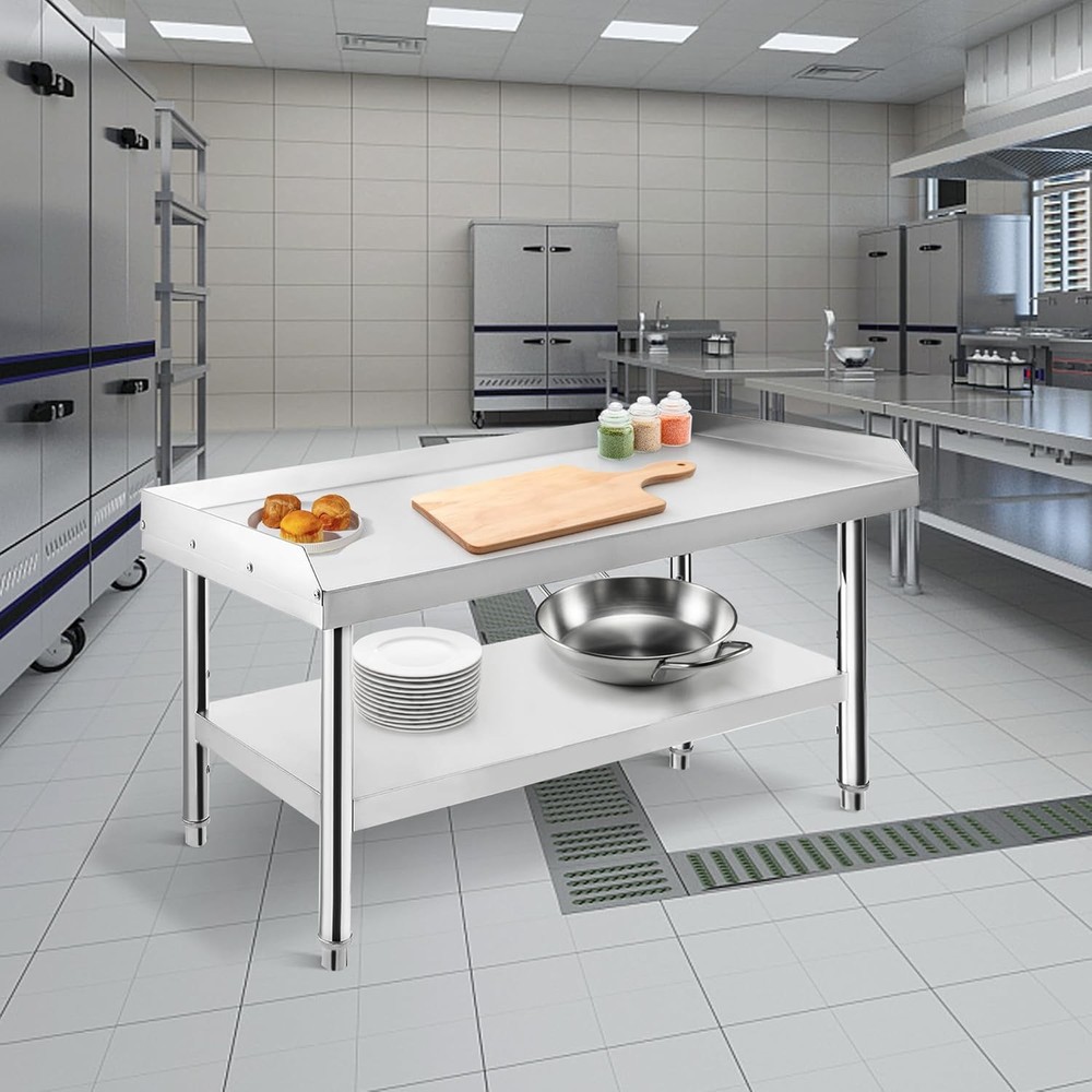 36" Stainless Steel Table,Commercial Worktable with Backsplash for Prep & Work