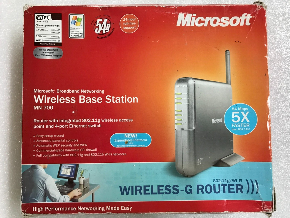 Networking Wireless Wired Router Microsoft Broadband MN-700 - NEW