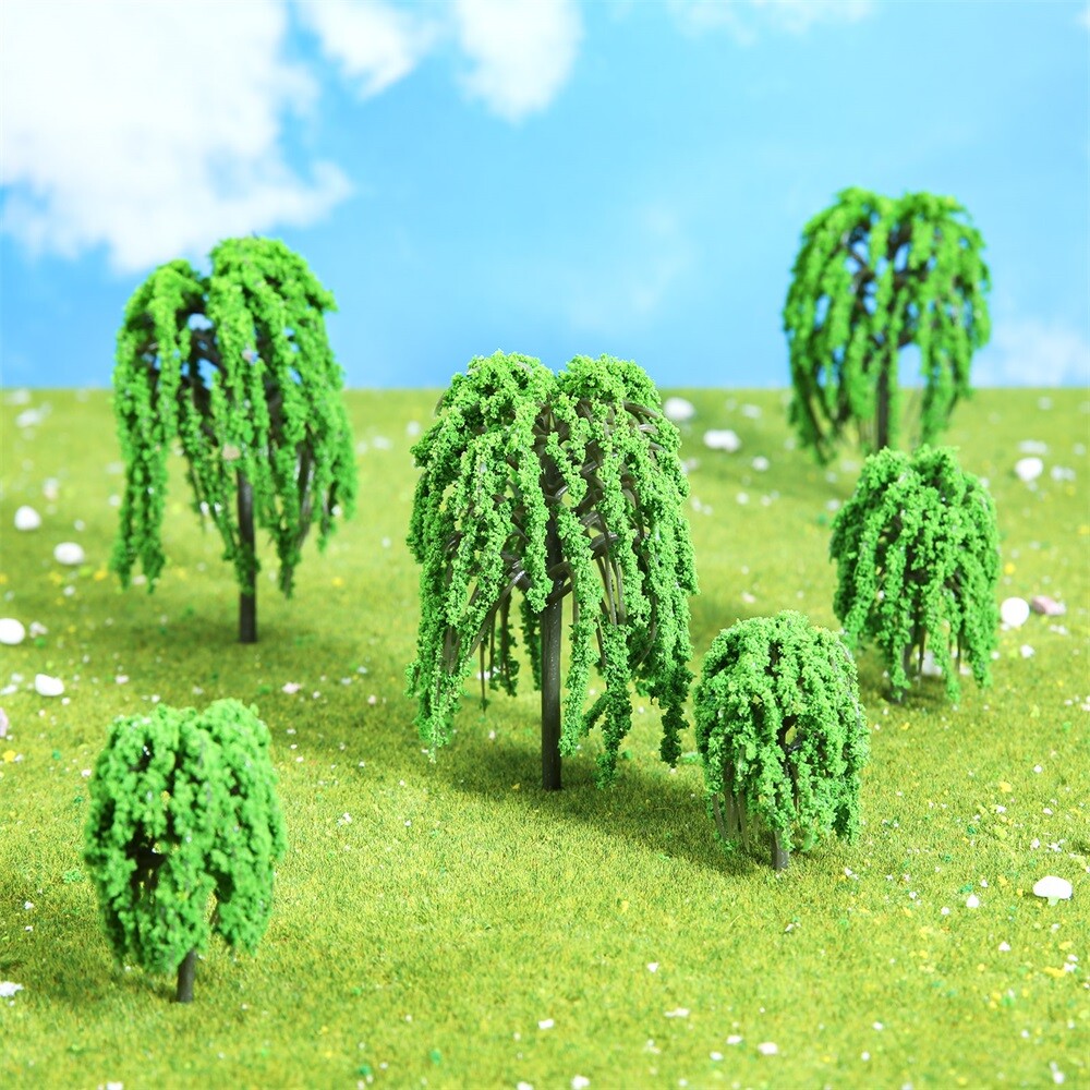 20Pcs Artificial Willow Model Trees Park Train Railways Sand table Scenery Decor