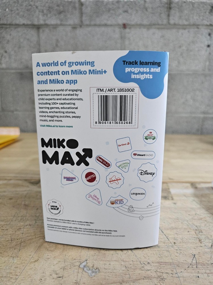 OPEN BOX - Miko Mini+ AI Kid-Safe Interactive Learning Robot - Blue
