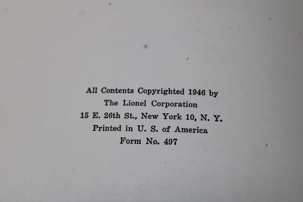 NICE! 1946 Instructions For Assembling and Operating Lionel Trains FREE SHIP!
