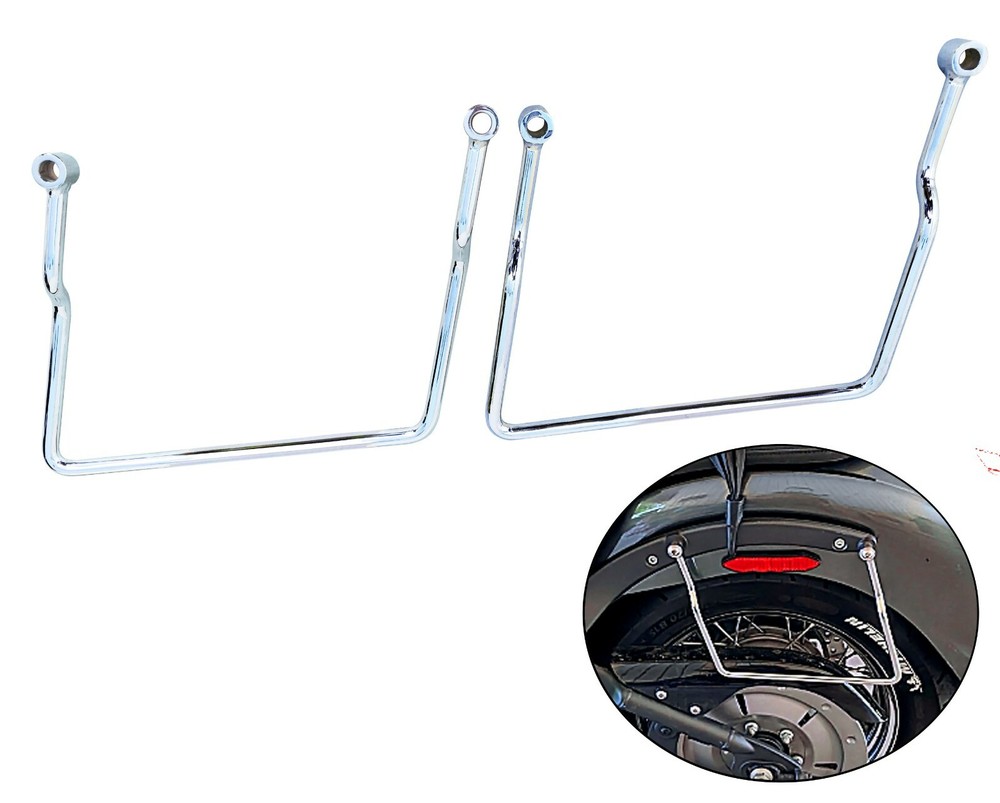 1994-2003 Harley Davidson Sportster Saddlebag Support Brackets Bar Mount Chrome