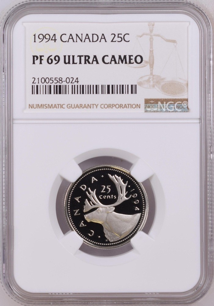 1994 Canada 25 Cent Caribou Quarter Proof NGC PF69