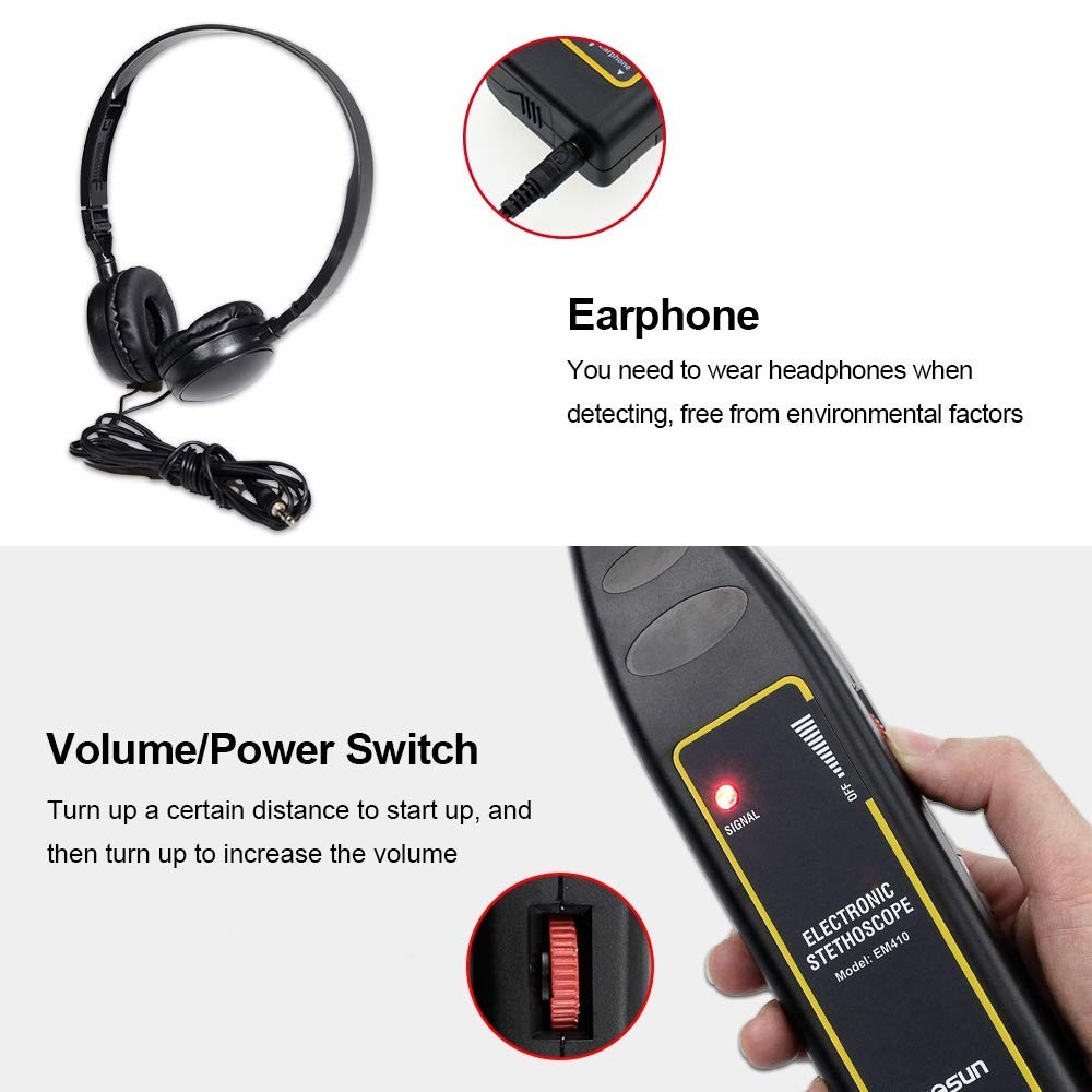 Multi-Application Ultrasonic Leak Detector with Probes for Mechanics & Engineers