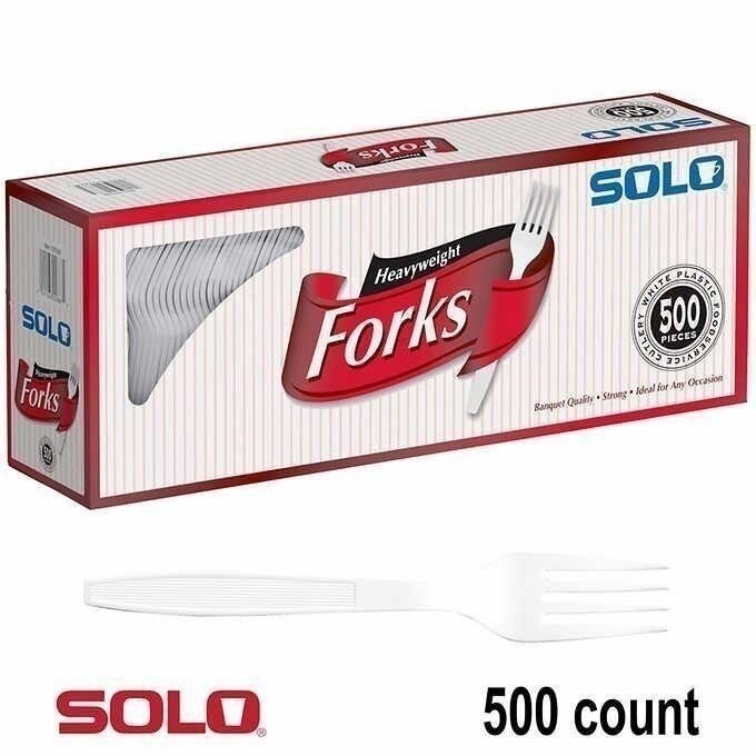 Solo Plastic Fork White 500ct