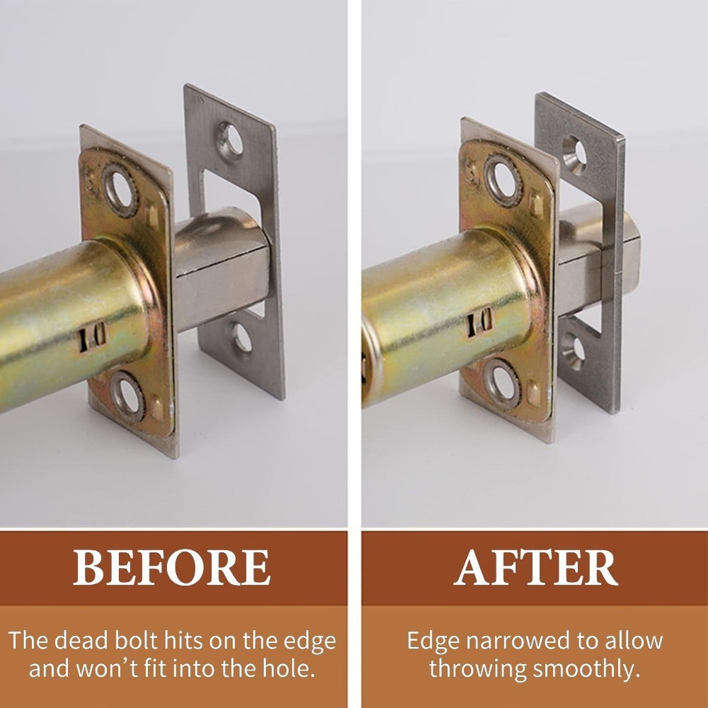 Effective Dead Bolt Misalignment Fix Restorer Strike Plate with Large Hole
