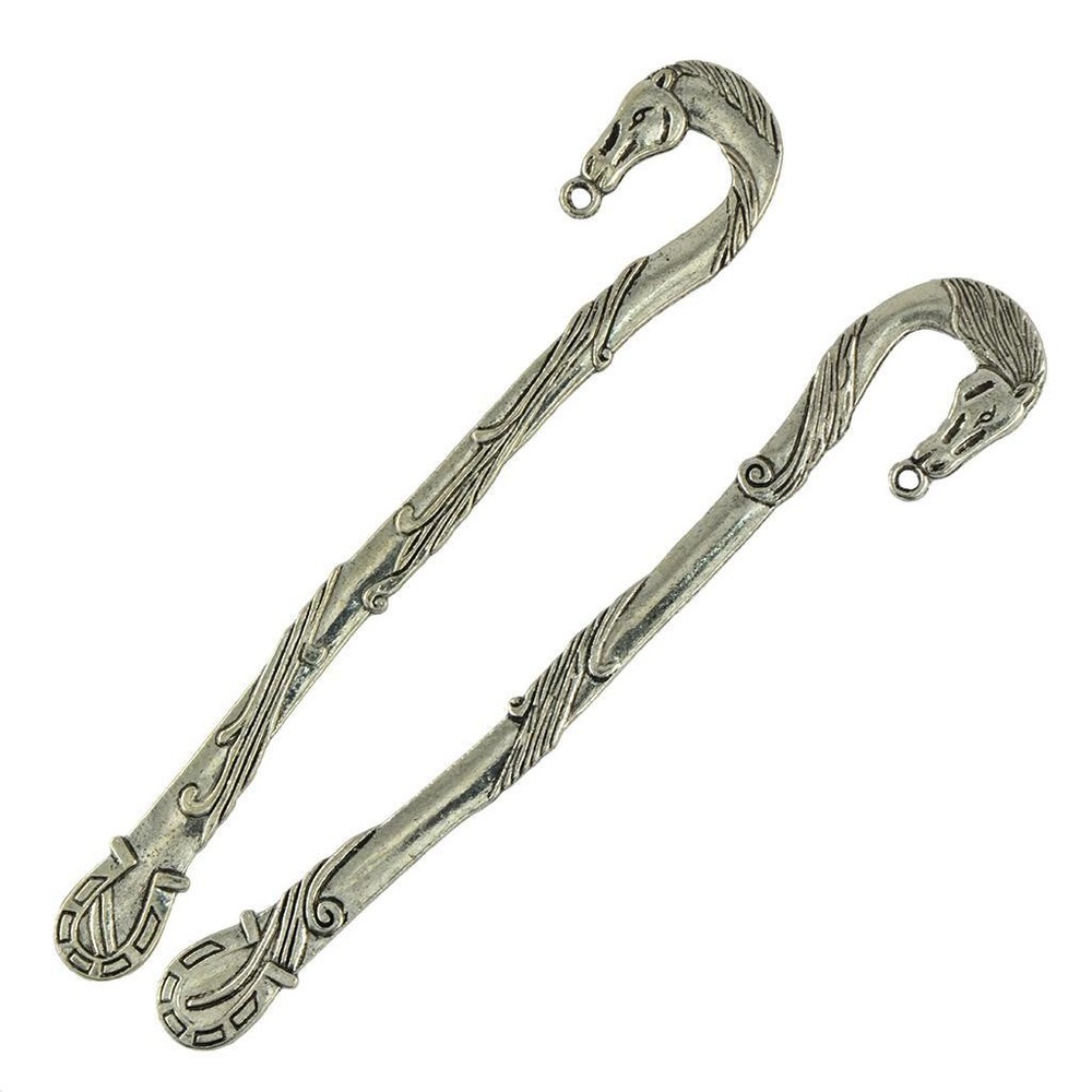 6 Pieces Ibetan Silver Beading Bookmarks With Loop For DIY