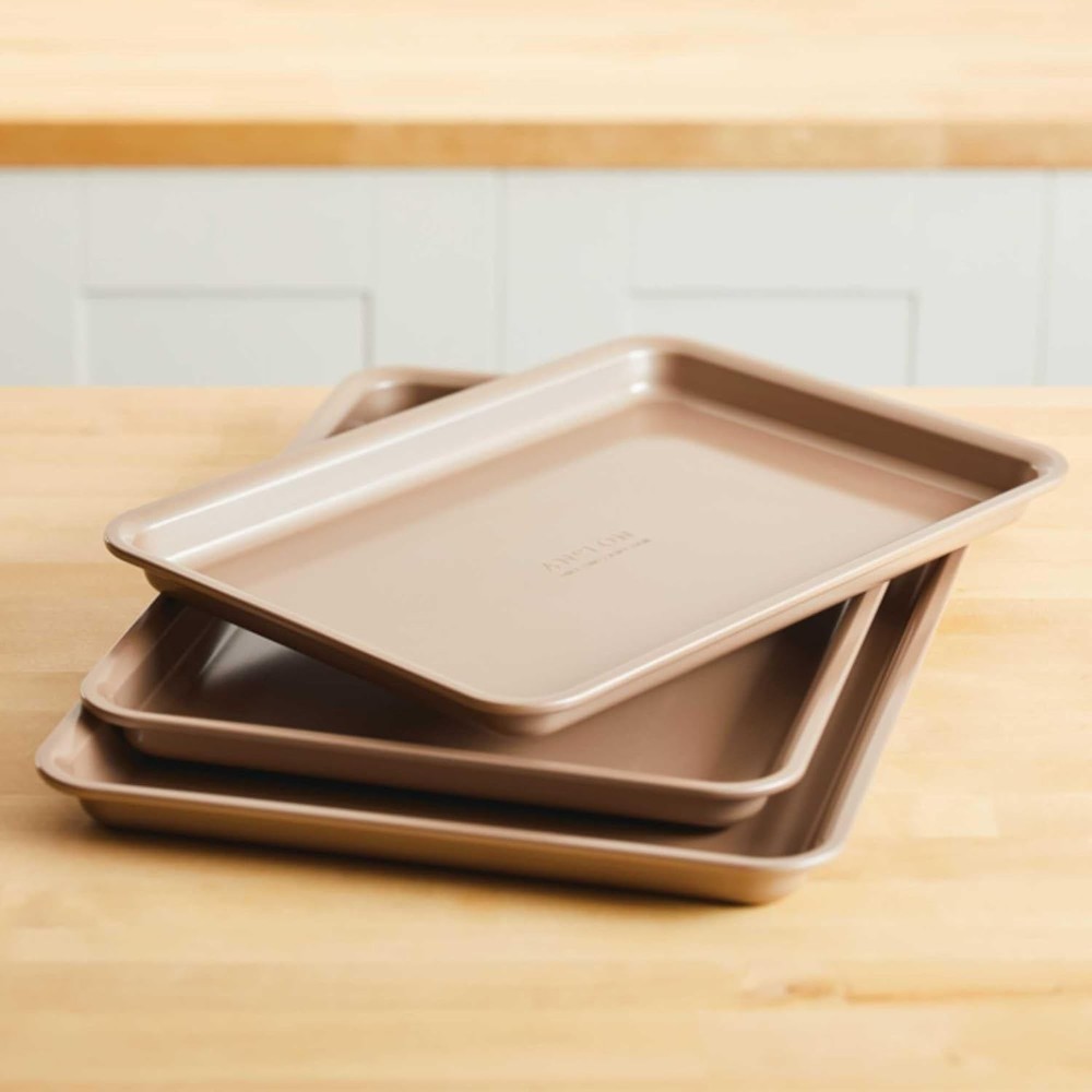 Gourmet Nonstick Bakeware Set W/ Nonstick Cookie Sheets / Baking Sheets 3 Piece