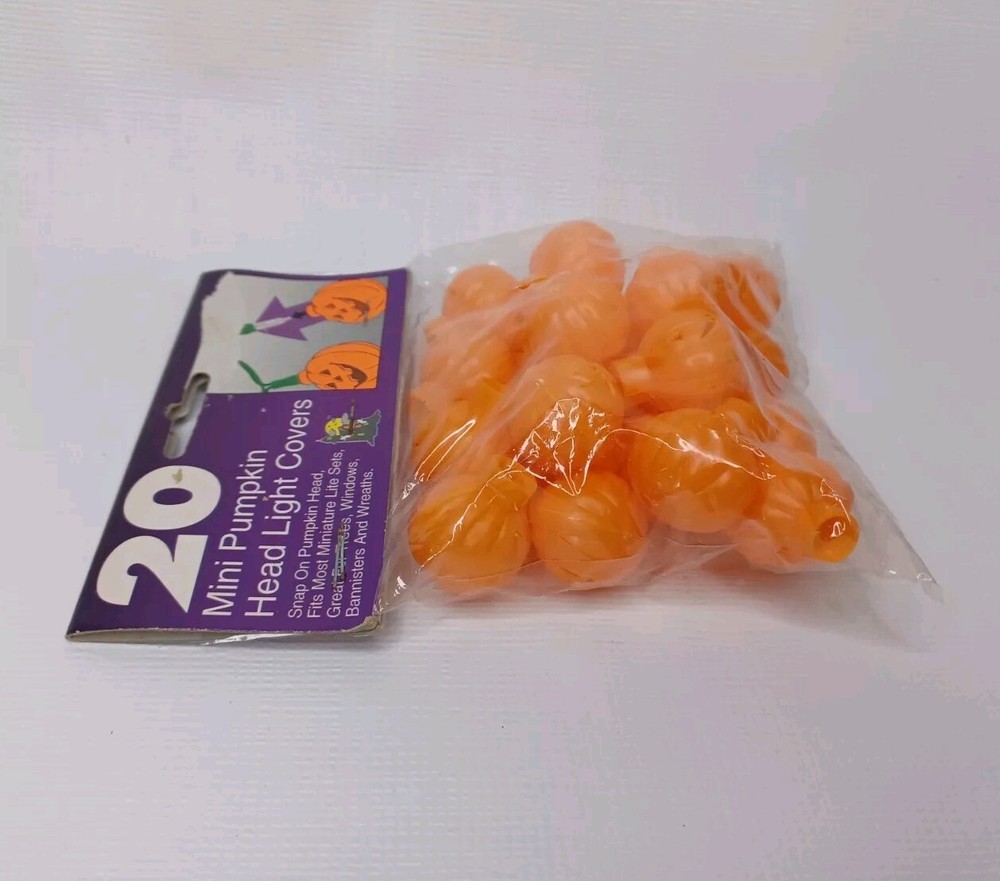 20 Mini Pumpkin Head Light Covers Fits Most Miniature String Lights