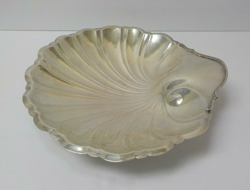 Reed & Barton Sterling Silver 12" Footed Shell Bowl / Dish, 655 grams
