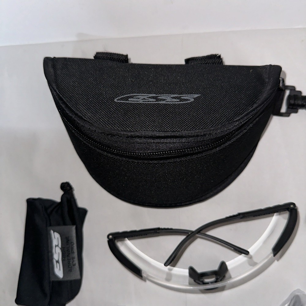 ESS ICE Eyeshield Ballistic Shooting Sunglasses Bendable Black Frame