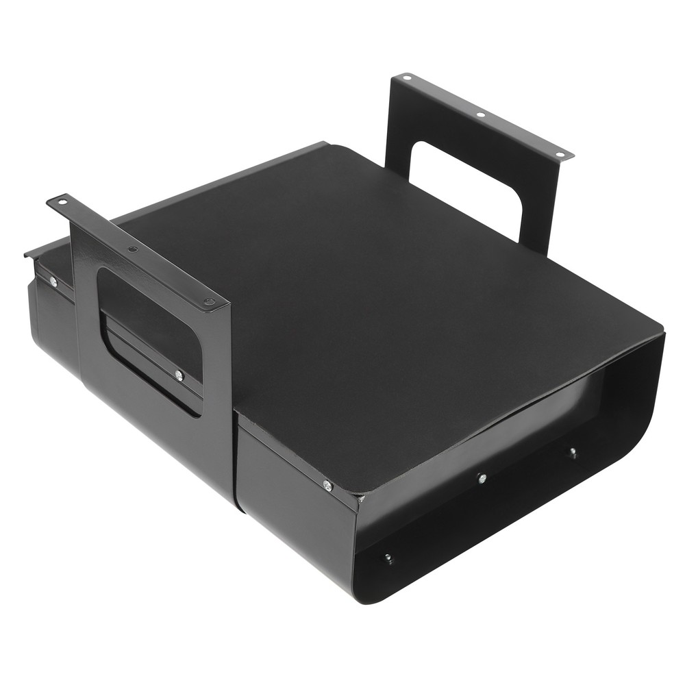 Black Steel Under Desk Sliding Drawer Lockable Pull Out Storage Organizer