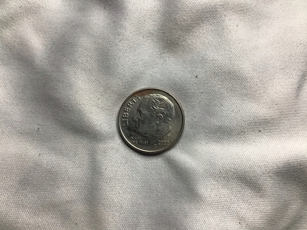 2022 Dime D Mint, Exposed Copper Layer Obverse,
