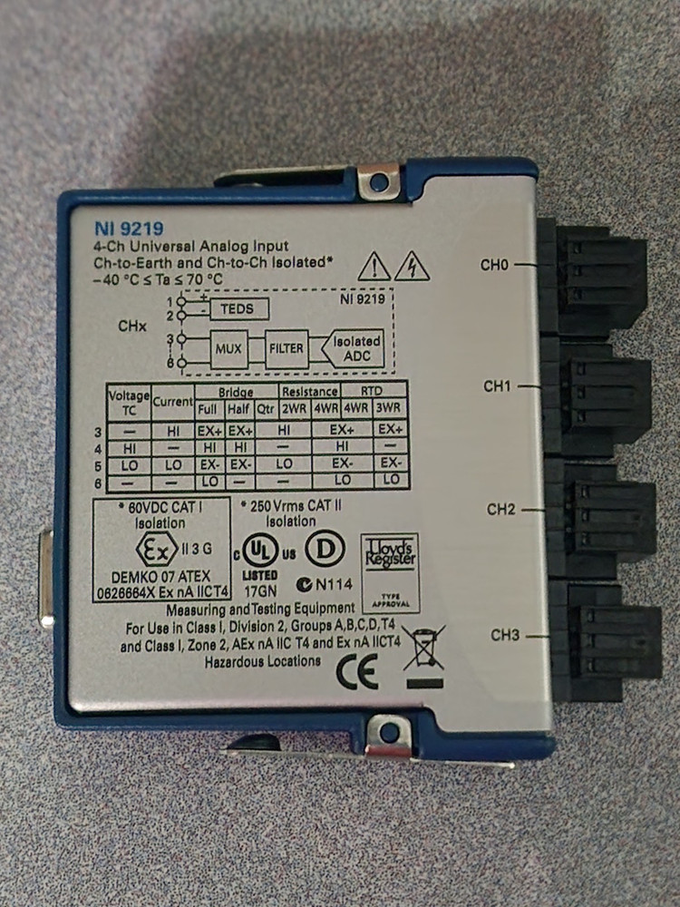 NATIONAL INSTRUMENTS NI 9219 cDAQ ANALOG INPUT MODULE UNIVERSAL.