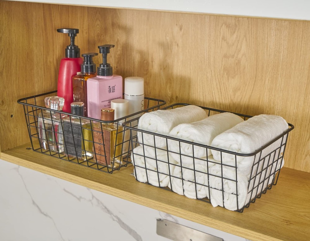 Wire Kitchen Storage Basket 2 Packs,Perfect Pantry Organization Basket,Laundr...