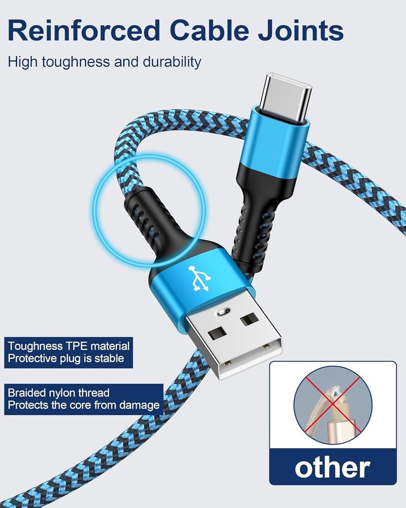 USB Type C Cable 10ft for iPhone 17/16/15 Charging Cable, 2Pack Extra Long Braid