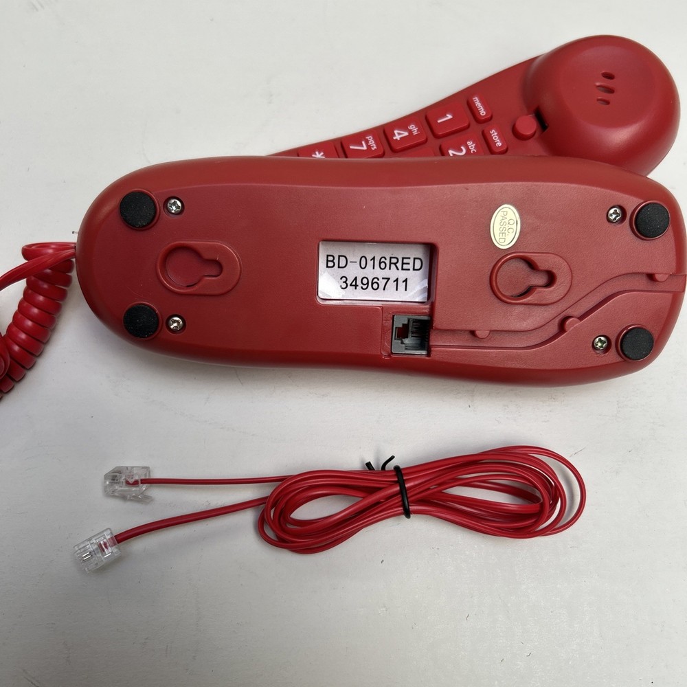 Slimline Red Colored Phone for Wall Or Desk with Memory