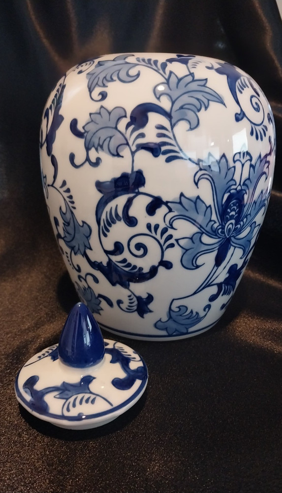 Blue And White Ginger Jar - 9-Inch
