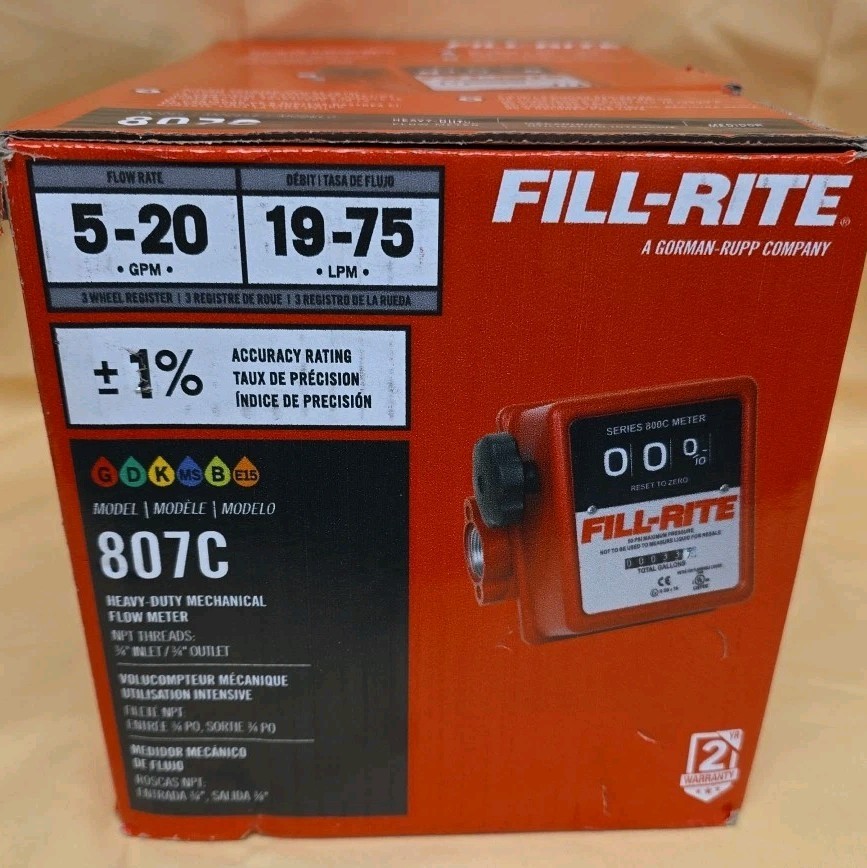 Fill-Rite Heavy Duty Mechanical Flow Meter 807C