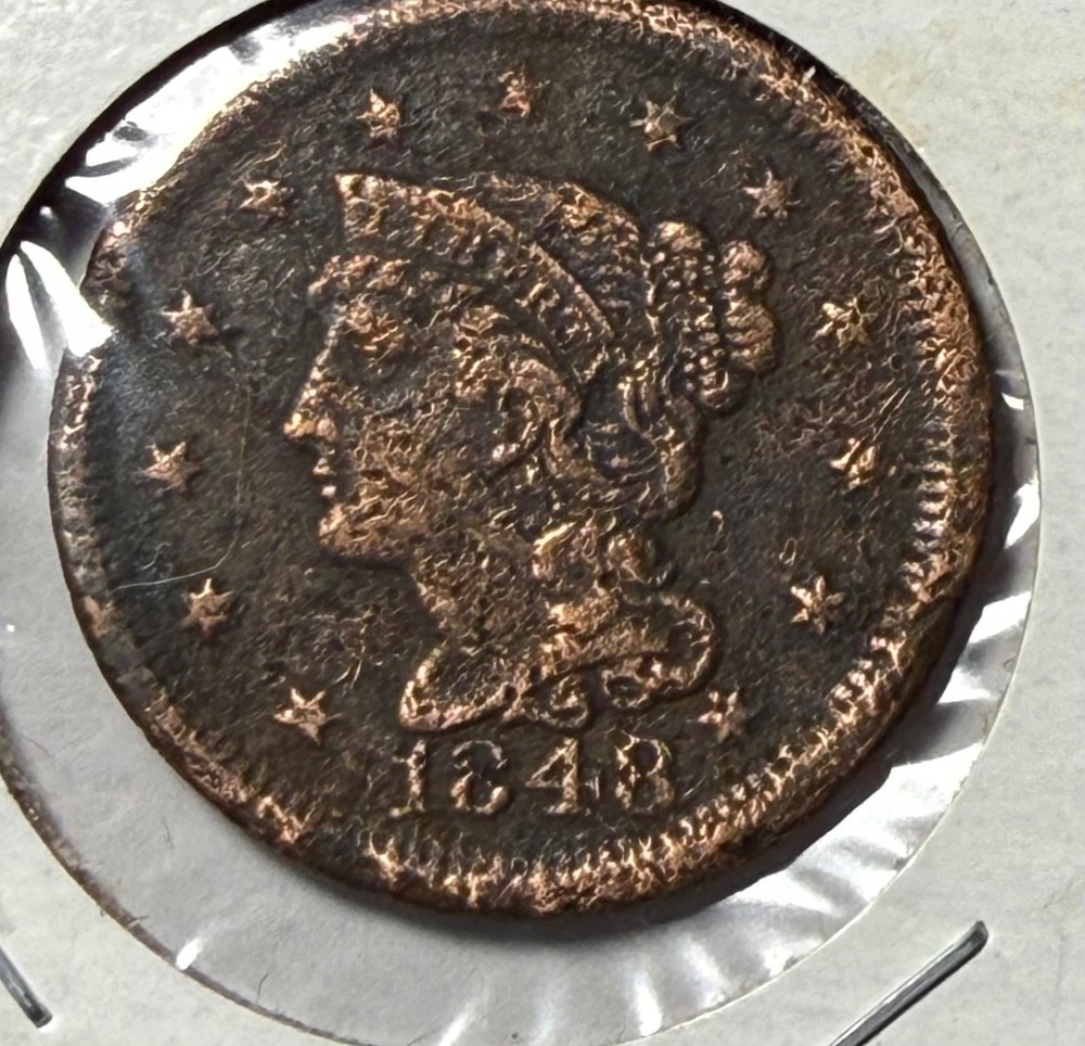 1848 braided hair large cent