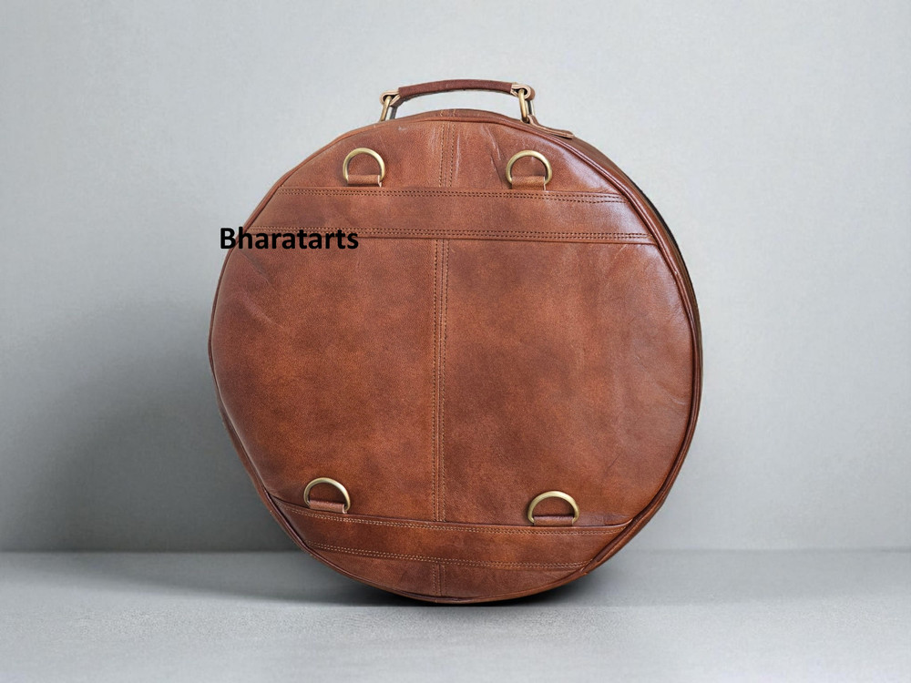 Leather Cymbal Backpack: Vintage Drum Carrying Case