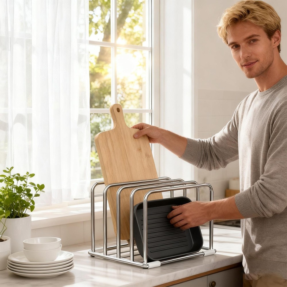 Cutting Board Holder Stainless Steel Rustproof Organizer Chopping