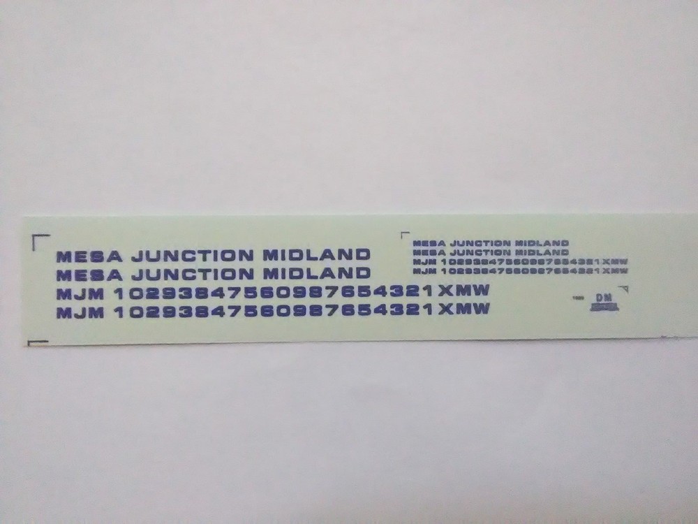DM Custom Decals HO Mesa Junction Midland ~ TS