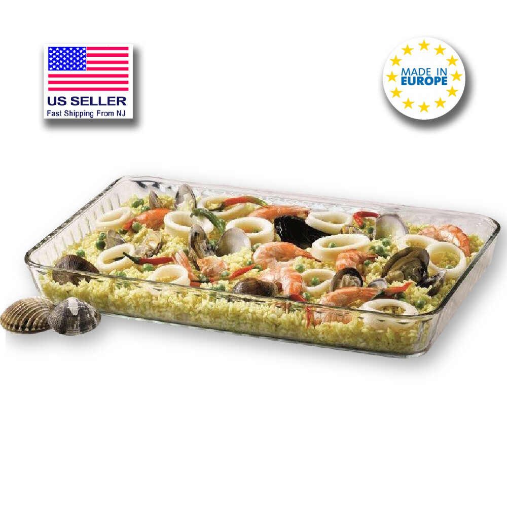Glass Baking Dish for Oven, Rectangular Glass Casserole Dish, Bakeware, 126 Oz