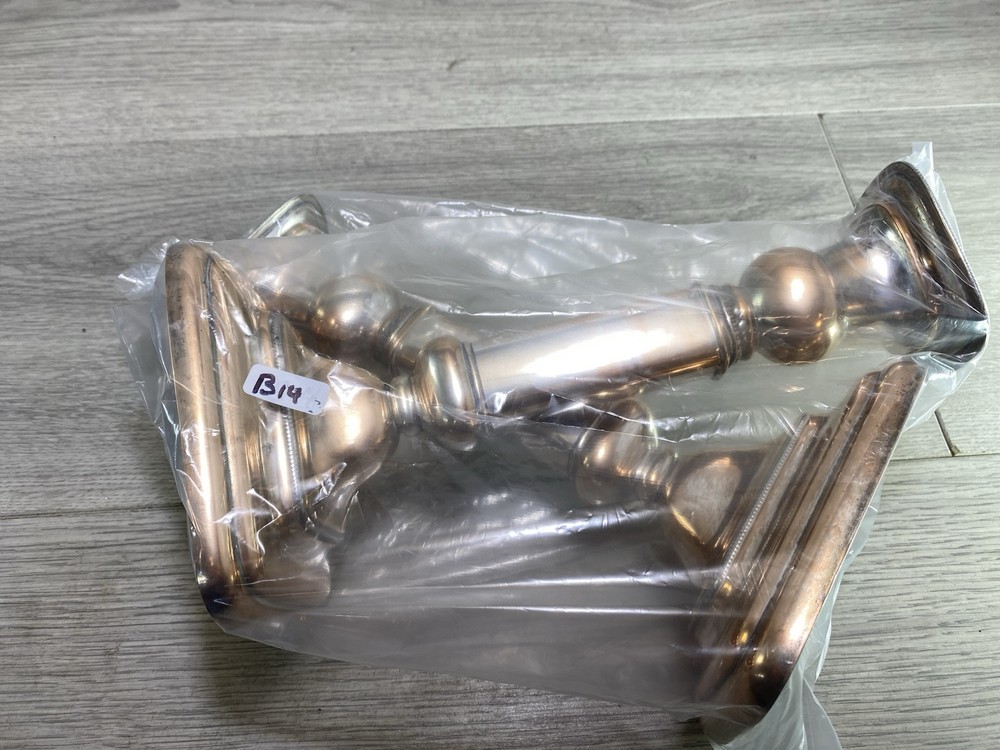 Pair 19th c. Old Sheffield Silver Plate on Copper Telescoping Candlesticks