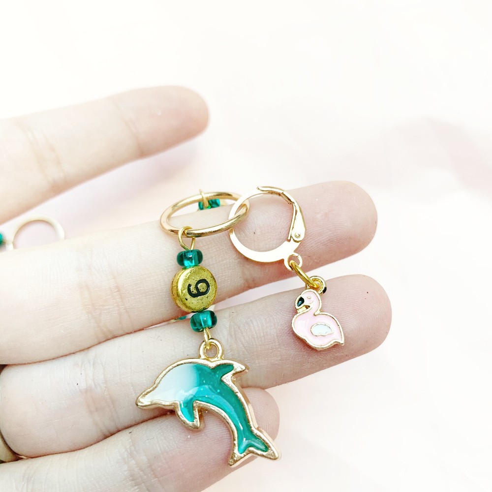 Dolphin chain row counter for knitting