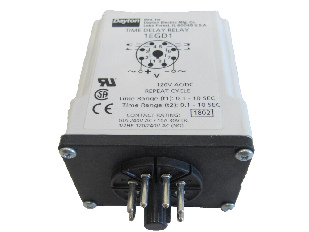 NEW DAYTON 1EGD1 TIME DELAY RELAY 120V