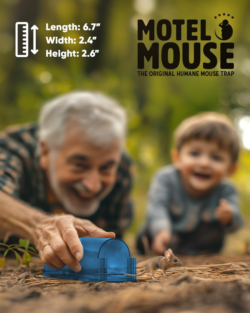 Humane No Kill Live Catch and Release Mouse Traps, Reusable with Cleaning Brush