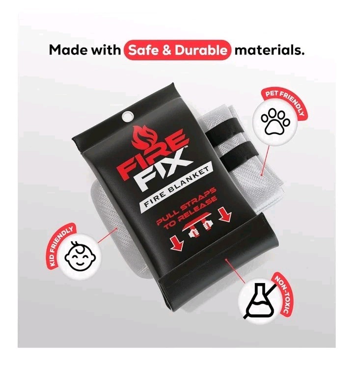 Emergency Fire Blanket for Home & Kitchen 1-Pack + Mount Fire. B3