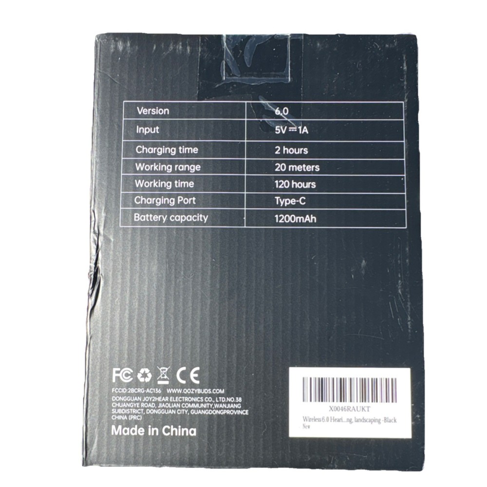 OozyBuds Wireless Bluetooth Earmuffs, Electronic Hearing Protector, 120h, Black