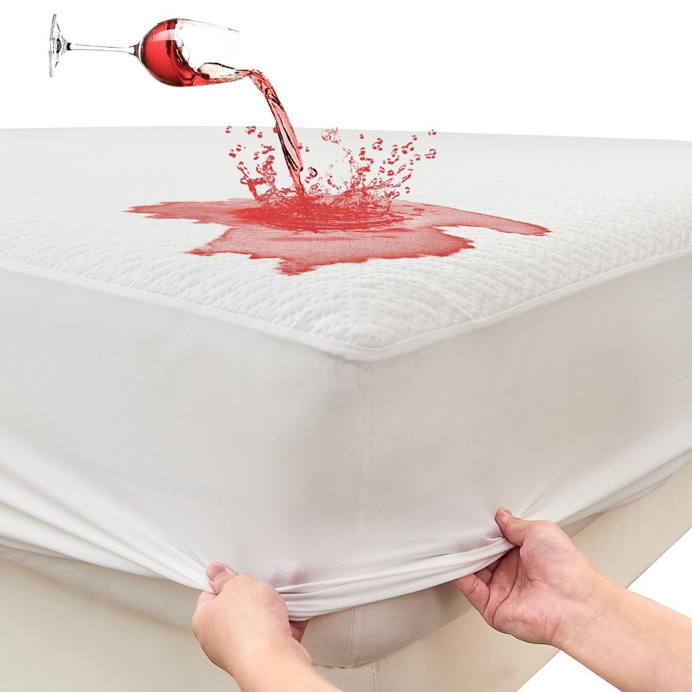 4-Layer Ultra Soft Premium Waterproof Mattress Protector Full Size, Cooling M...