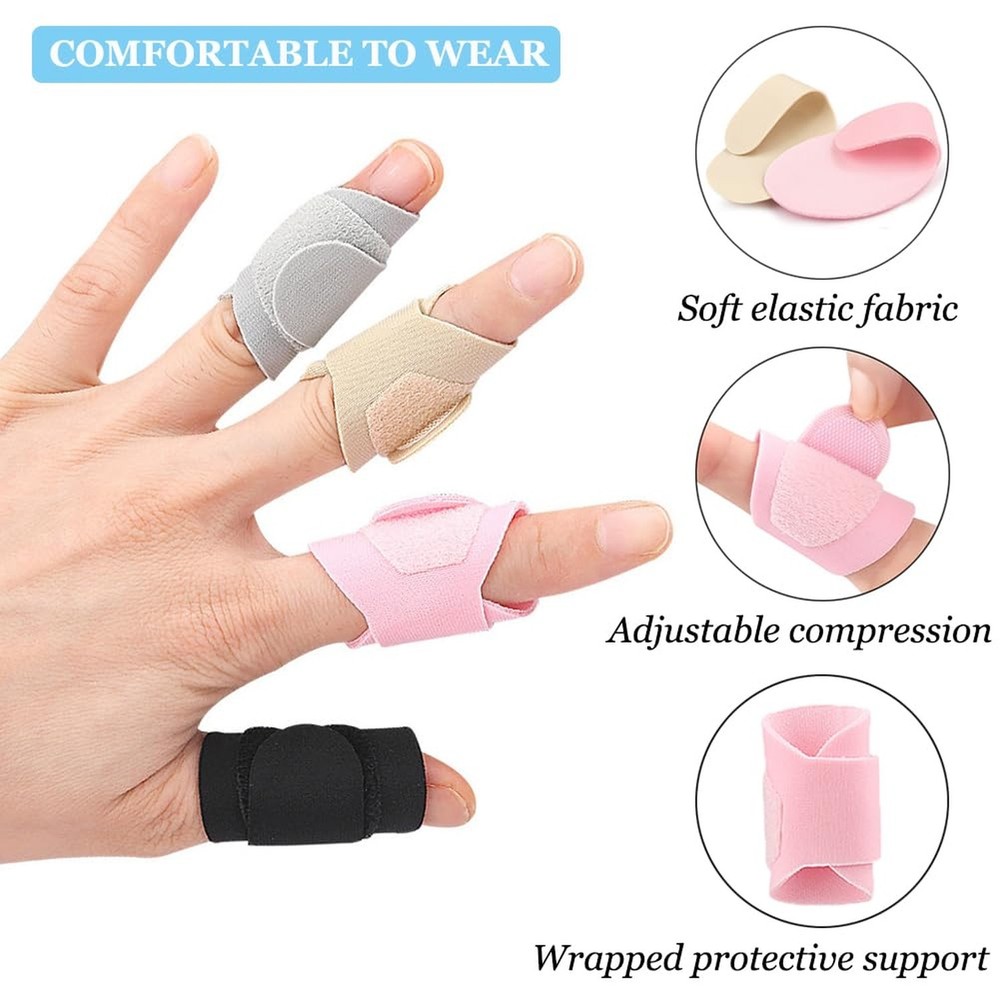 Ultra-Thin Finger Braces (8Pcs), Lightweight Trigger Thumb Splint Finger Stra...