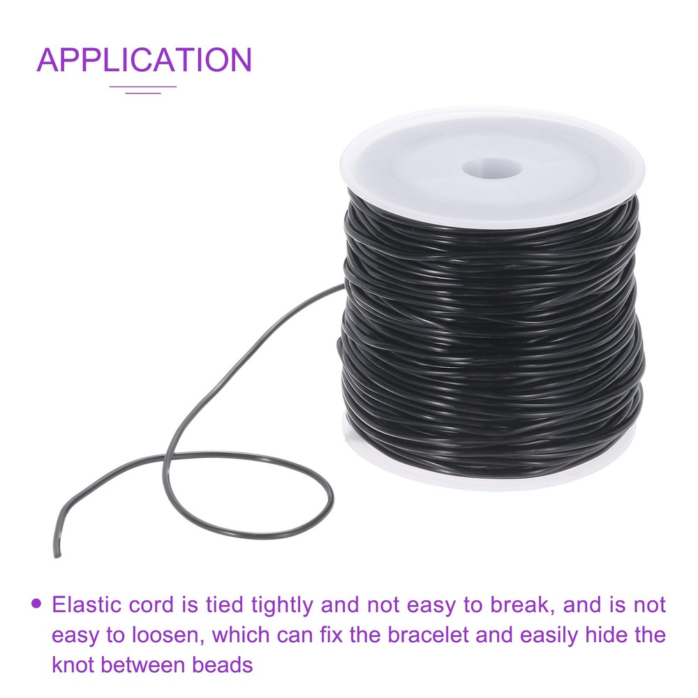 Elastic String for Bracelets,1.5mm Stretch Bead Cord Strings Black ,55m