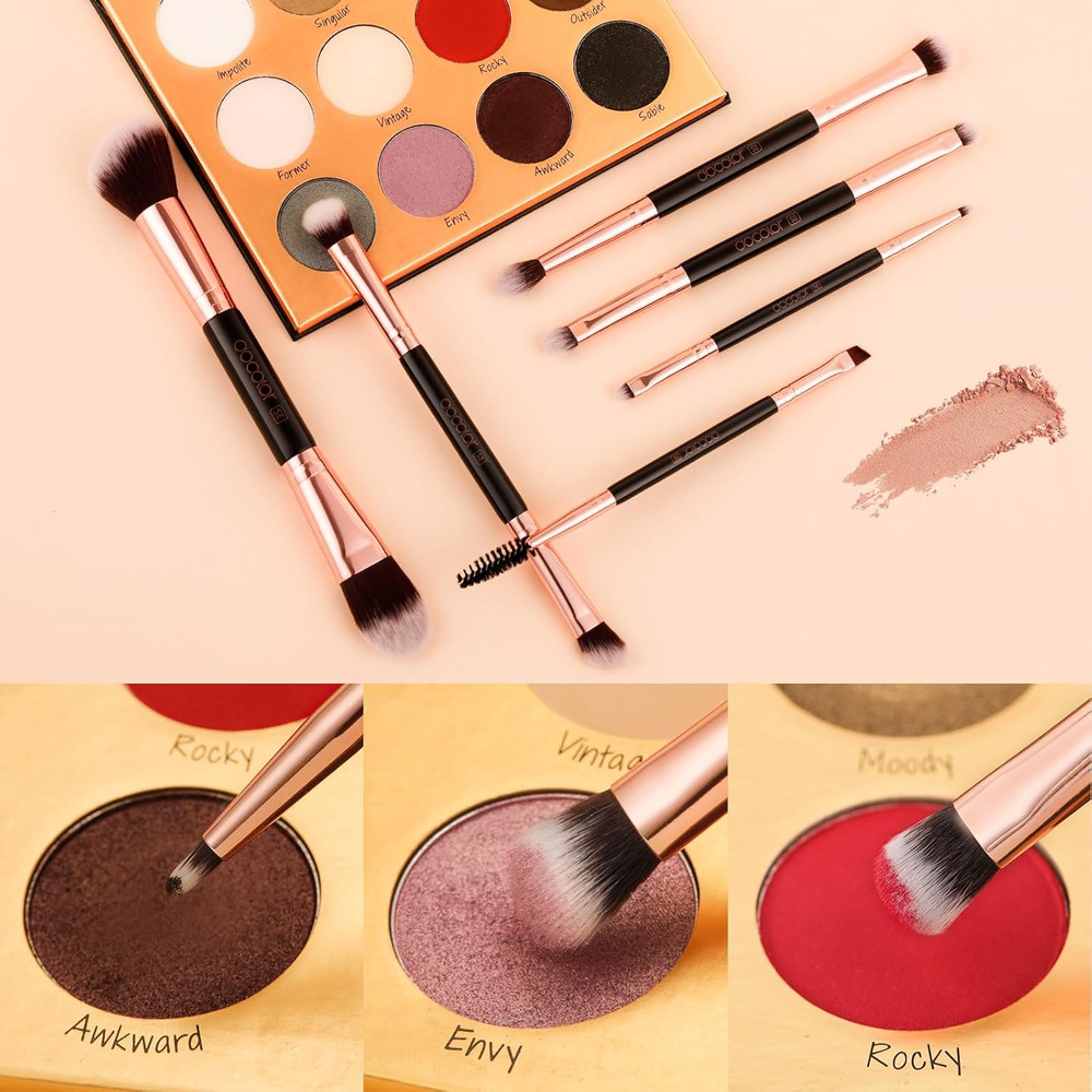 Makeup Brushes 6Pieces Double Sided Makeup Brushes Set Professional Foundation E