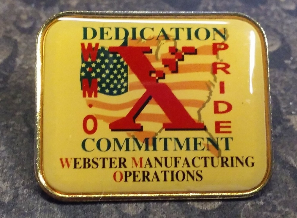 WMO Xerox pin badge Webster Manufacturing Operations