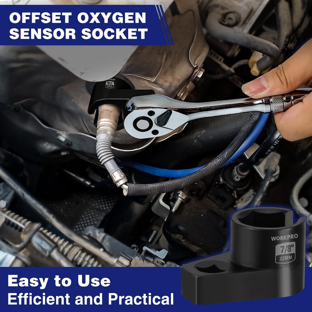 O2 Offset Oxygen Sensor Socket 3/8" Drivex 7/8" 22mm Removal Tool Wrench