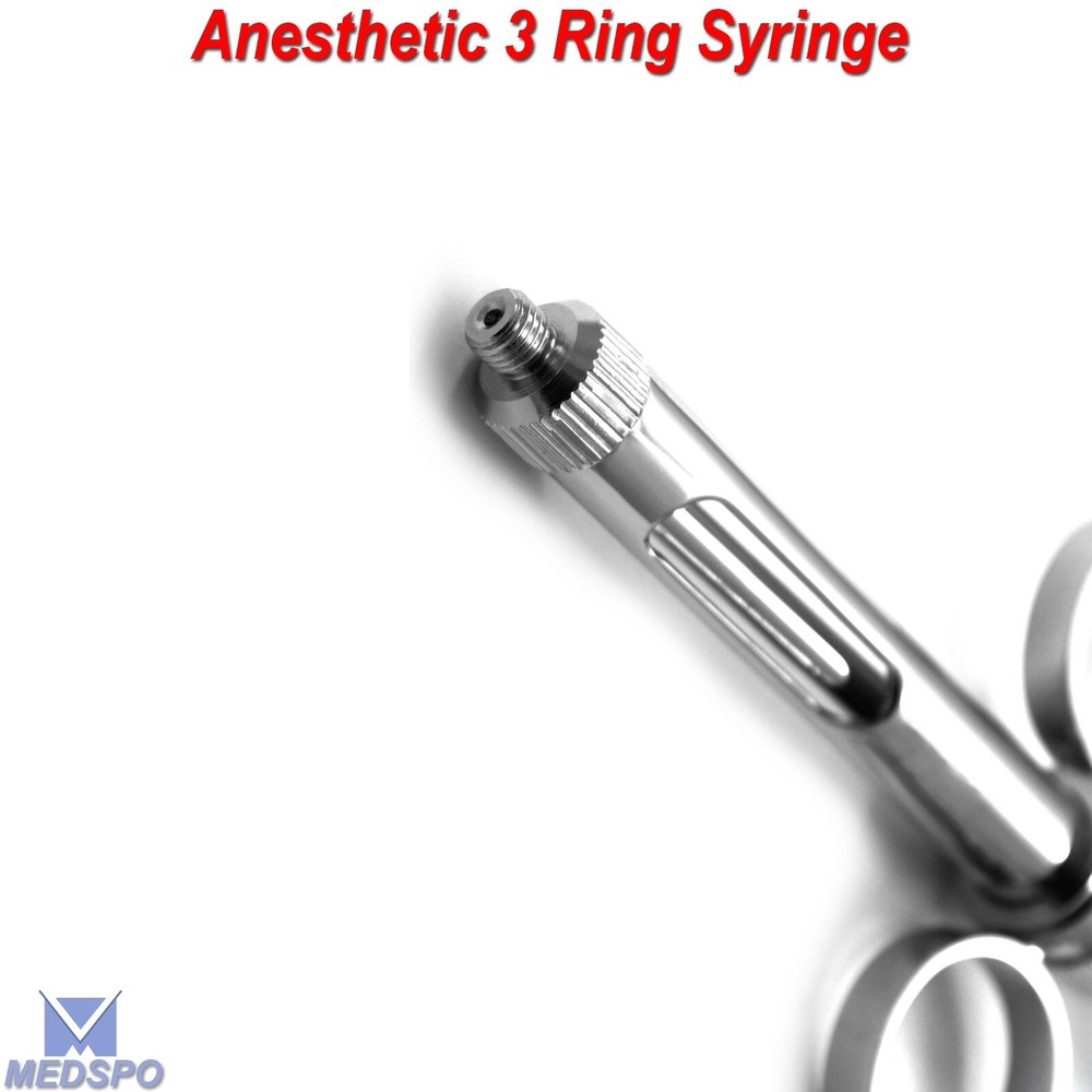 Three Ring Syringe Anesthesia Injection 1.8ml Anesthetic Aspirating Syringe Tool