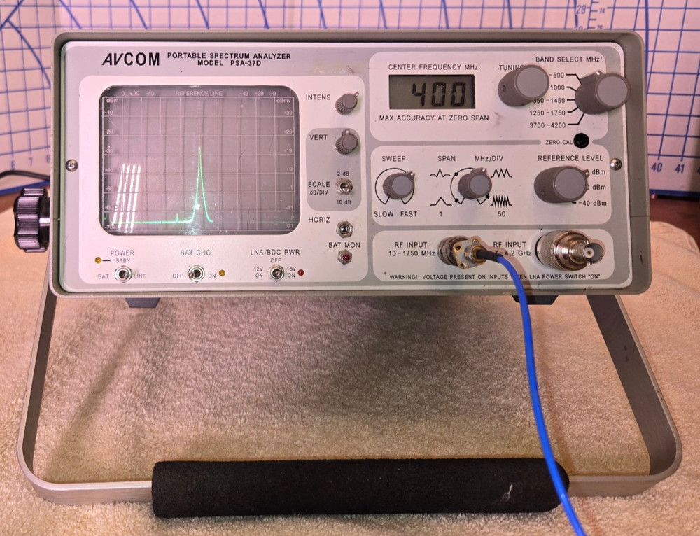 Used AVCOM PSA-37D Portable Spectrum Analyzer – Powers On