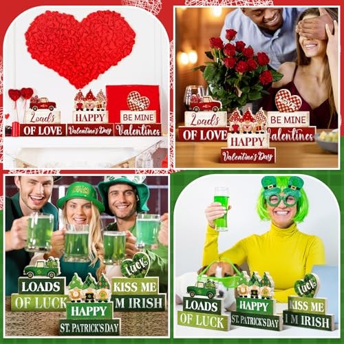 3 Pcs Valentines Day Decor St. Patricks Day Decorations Double Sided Theme