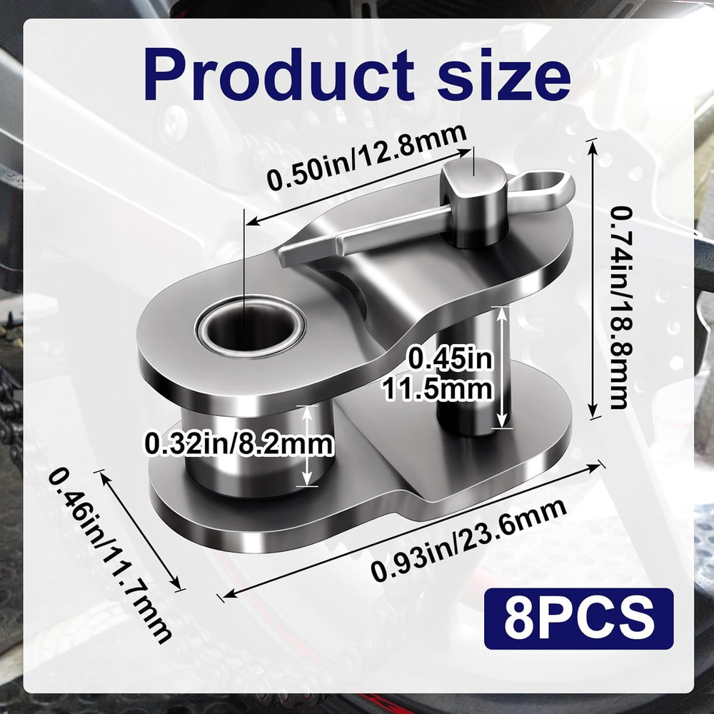 #40 8 PCS Roller Chain Offset Half Link, Carbon Steel Half Link Crank Link for 0