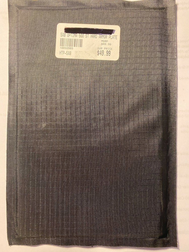 Ballistic Trauma Plate 5" x 8"