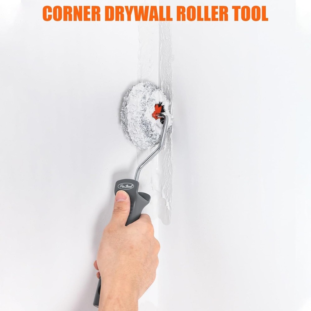 4 Pack Drywall Corner Compound Roller Kit, Shed-Resistant Corner Drywall Mud Rol