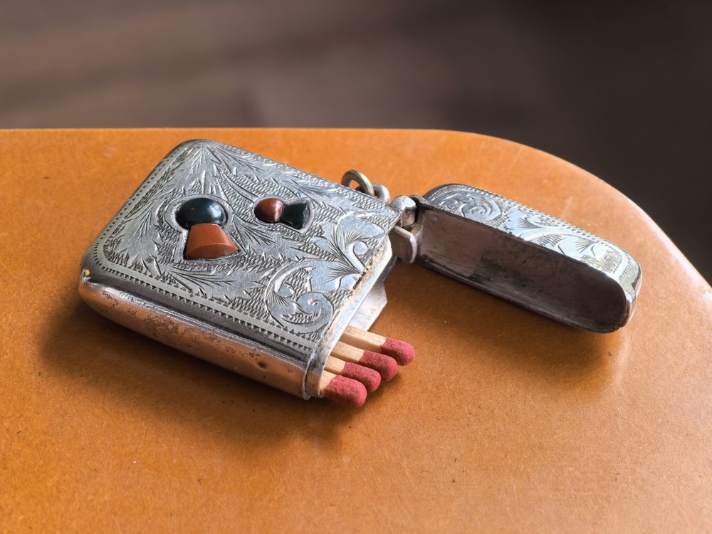 Antique Scottish Thistle Match Safe/ Vesta case.19th C.