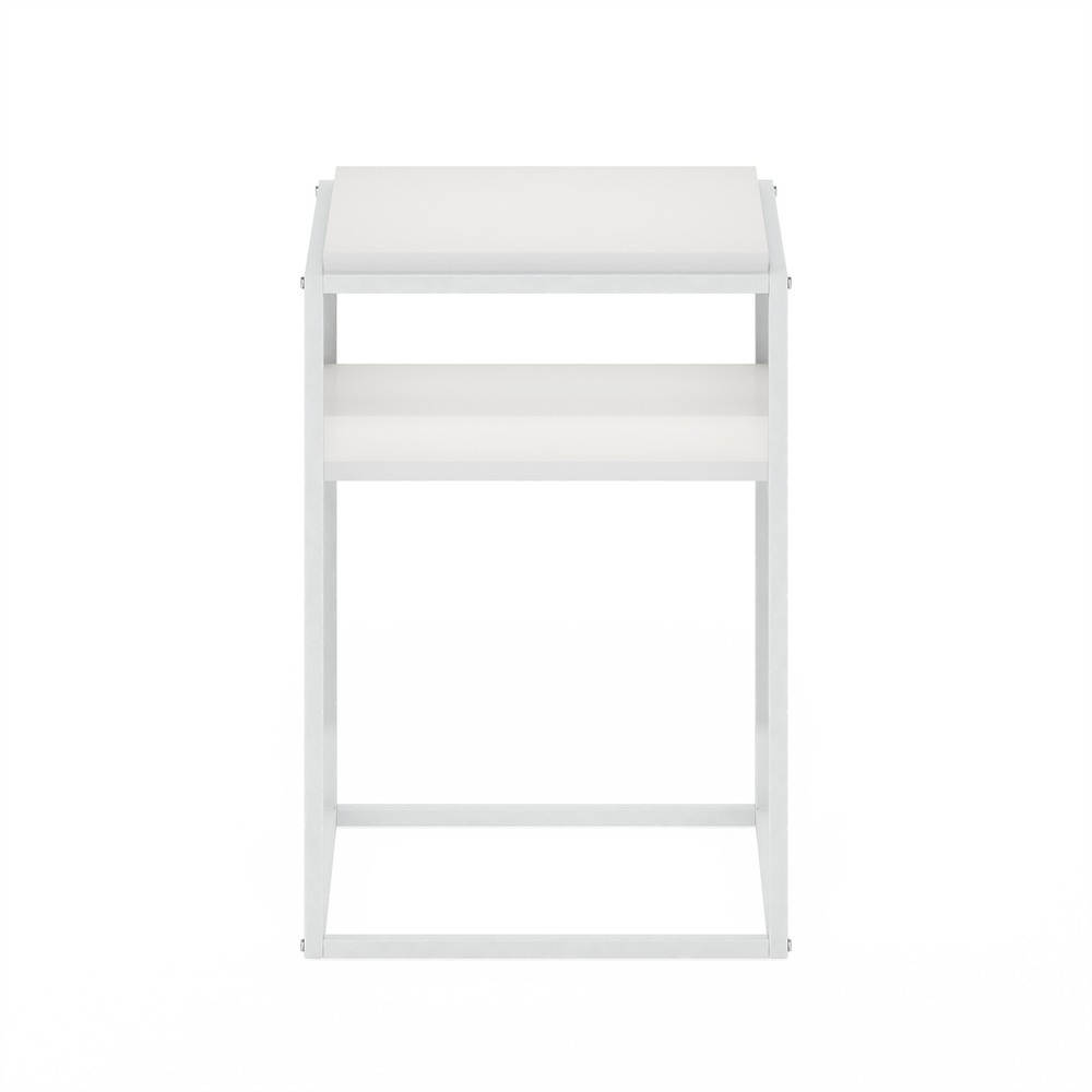 Furinno Moretti Modern Lifestyle Stackable Shelf in 2-Tier in Solid White/White