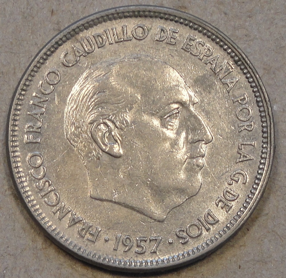 Spain 1957(61) Twenty-Five Pesetas AU as Pictured